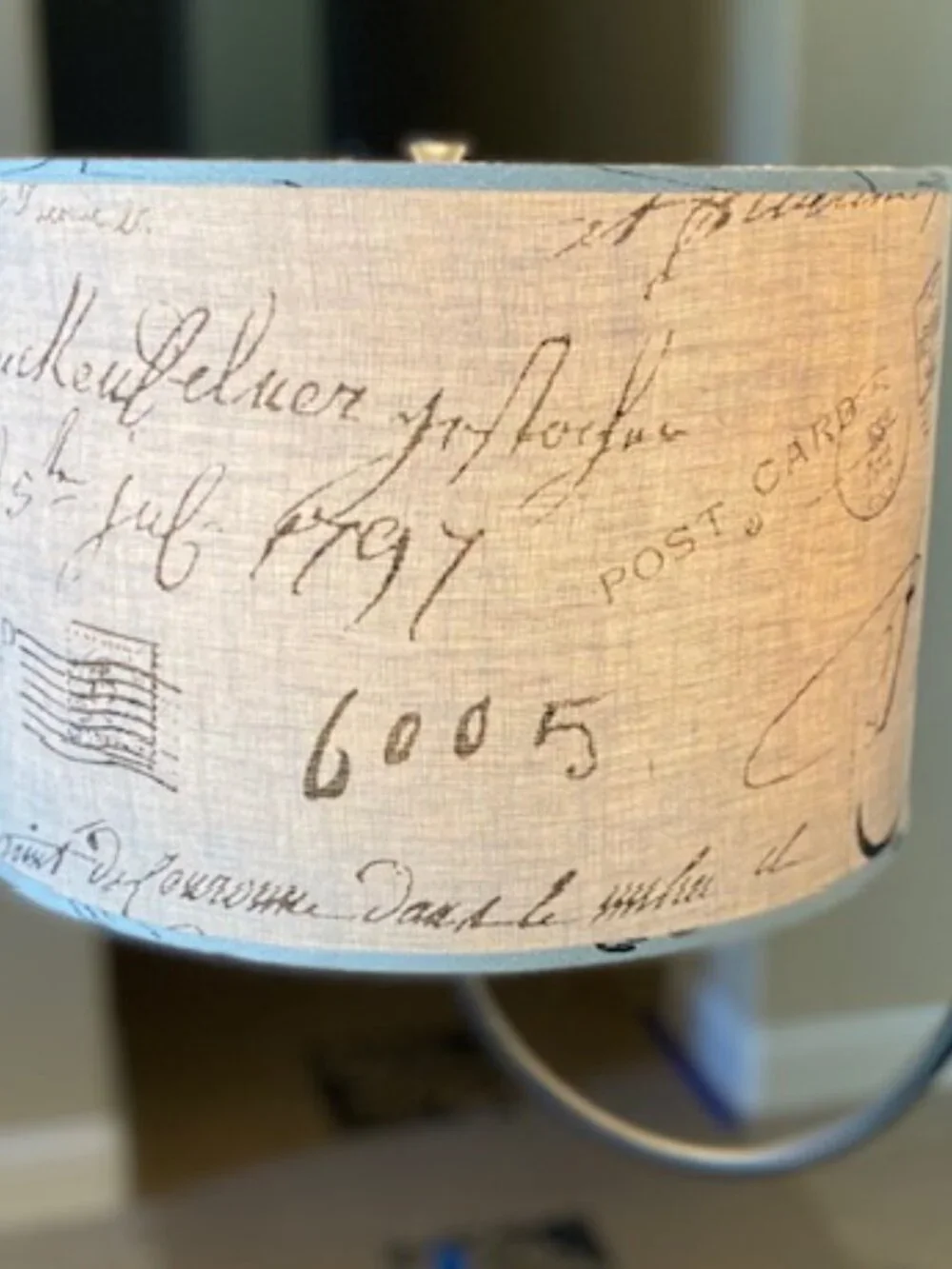 Pottery Barn Postcard Themed Lamp Shade
